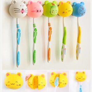 2 pcs Cute Animal Toothbrush Holder